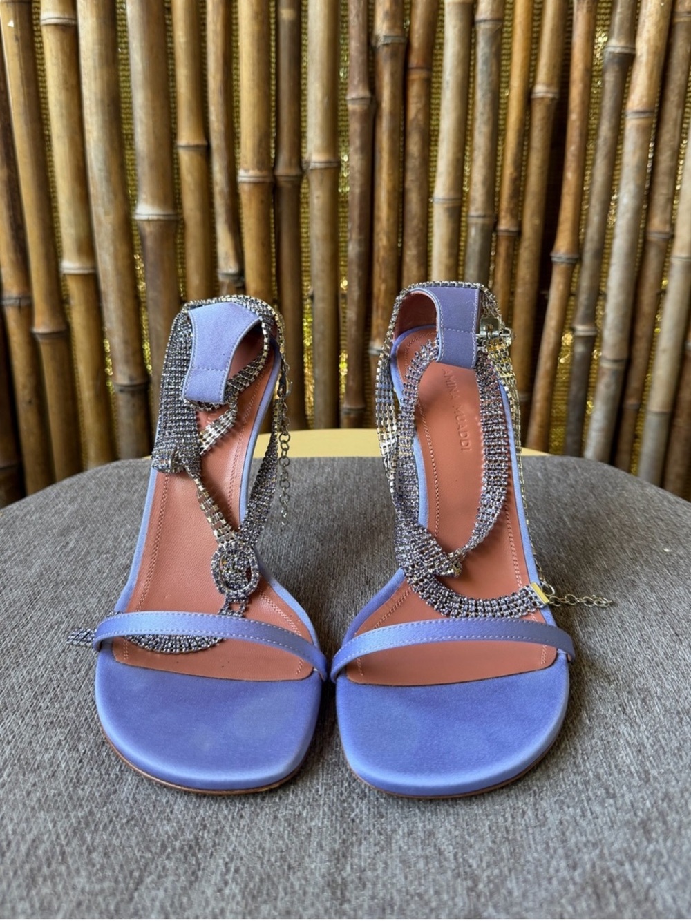 AMINA MUADDI Giorgia Crystal-Embellished Satin Sandals - Picture 3 of 11